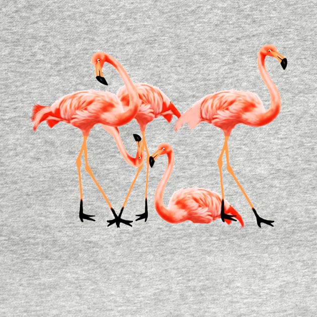 Flamingo Flock, Love Flamingos Tropical Birds by dukito